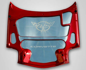 1997-2004 C5Z06 CORVETTE - HOOD CENTER BRACE COVER  POLISHED STAINLESS STEEL