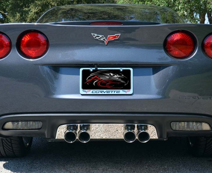 2005-2013 C6 CORVETTE - STOCK EXHAUST FILLER PANEL PLAIN  POLISHED STAINLESS STEEL