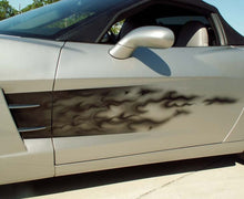 Load image into Gallery viewer, 2005-2013 C6 CORVETTE - SIDE GRAPHIC BLACK FLAME SPORT FADE  PREMIUM VINYL GRAPHIC
