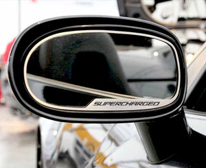 2005-2013 C6 CORVETTE - SIDE VIEW MIRROR TRIM SUPERCHARGED STYLE [STANDARD]  BRUSHED STAINLESS