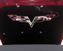 Load image into Gallery viewer, 2005-2013 C6 CORVETTE - HOOD BADGE C6 CROSSED FLAGS FOR FACTORY HOOD PAD| STAINLESS STEEL
