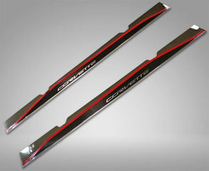 2014-2019 C7 STINGRAY/Z51 CORVETTE - SIDE SKIRTS | 22 GAUGE STAINLESS STEEL WITH CARBON FIBER OVERLAY