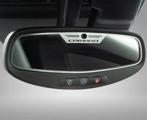 2010-2014 CAMARO - REAR VIEW MIRROR TRIM 'CAMARO' OVAL MIRROR | BRUSHED, CHOOSE SENSOR Y/N | NO SENSOR