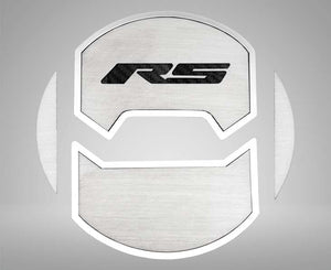 2010-2015 CAMARO RS - ROUND A/C VENT DUCT COVERS DELUXE "RS" STYLE 8PC | BRUSHED STAINLESS, CHOOSE INLAY COLOR