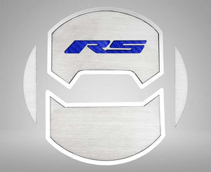 2010-2015 CAMARO RS - ROUND A/C VENT DUCT COVERS DELUXE "RS" STYLE 8PC | BRUSHED STAINLESS, CHOOSE INLAY COLOR