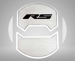 2010-2015 CAMARO RS - ROUND A/C VENT DUCT COVERS DELUXE "RS" STYLE 8PC | BRUSHED STAINLESS, CHOOSE INLAY COLOR