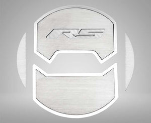 2010-2015 CAMARO RS - ROUND A/C VENT DUCT COVERS DELUXE "RS" STYLE 8PC | BRUSHED STAINLESS, CHOOSE INLAY COLOR