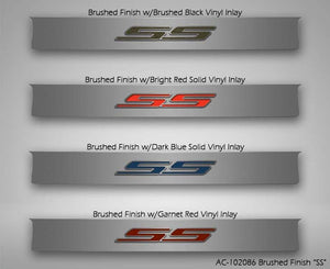 2010-2013 CAMARO - SS TRUNK LID PLATE | CHOOSE FINISH/INLAY COLOR | BRUSHED "SS" BRUSHED BLACK