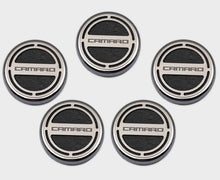 Load image into Gallery viewer, 2010-2022 CAMARO - ENGINE FLUID CAP COVERS CAMARO STYLE 5PC  CHOOSE V6 OR V8 &amp; INLAY COLOR
