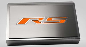 2016-2021 CAMARO RS - FUSE BOX COVER W/RS STYLE TOP PLATE | BRUSHED STAINLESS STEEL, CHOOSE INLAY COLOR