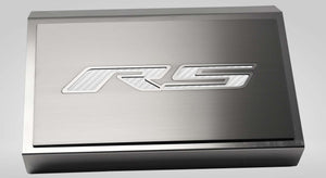 2016-2021 CAMARO RS - FUSE BOX COVER W/RS STYLE TOP PLATE | BRUSHED STAINLESS STEEL, CHOOSE INLAY COLOR