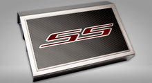 Load image into Gallery viewer, 2016-2021 CAMARO SS - FUSE BOX COVER POLISHED W/CARBON FIBER SS STYLE TOP PLATE | CHOOSE INLAY COLOR
