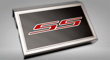 Load image into Gallery viewer, 2016-2021 CAMARO SS - FUSE BOX COVER POLISHED W/CARBON FIBER SS STYLE TOP PLATE | CHOOSE INLAY COLOR
