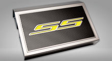 Load image into Gallery viewer, 2016-2021 CAMARO SS - FUSE BOX COVER BRUSHED W/CARBON FIBER SS STYLE TOP PLATE | CHOOSE INLAY COLOR
