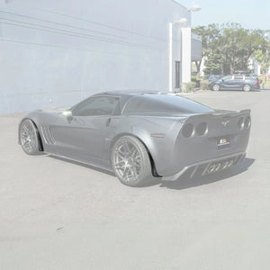 2005-13 Corvette C6 Z06 ZR1 CARBON FIBER or Custom Painted Splash Guard Mud Flaps - Widebody