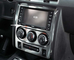 2008-2014 CHALLENGER 5.7SRT8 - DASH TRIM PLATE WITH HEATED SEATS BUTTONS  BRUSHED STAINLESS STEEL