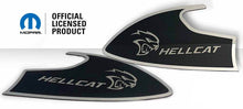 Load image into Gallery viewer, 2015-2023 HELLCAT/DEMON REDEYE CHALLENGER - HELLCAT DOOR BADGES 2PC | STAINLESS W/REAL CARBON FIBER OVERLAY
