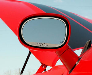 2008-2023 CHALLENGER - SIDE MIRROR TRIM "RT" STYLE 2PC | BRUSHED STAINLESS STEEL