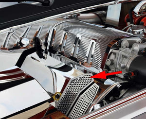 2008-2011 CHALLENGER - FUEL RAIL COVERS [FACTORY AIR BOX] 2PC | STAINLESS STEEL POLISHED/PERFORATED