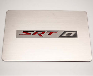 2008-2023 CHALLENGER/2005-2015 CHARGER - FUSE BOX COVER PLATE W/SRT8 INLAY | BRUSHED STAINLESS, CHOOSE COLOR