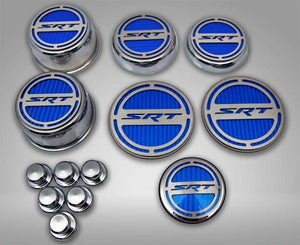 2008-2023 CHALLENGER - SRT INLAY DELUXE FLUID & SHOCK TOWER CAP COVERS 13PC | CHOOSE INLAY COLOR & ENG | 5.7L