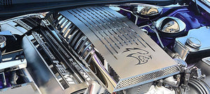 2015-2023 DODGE HELLCAT - HELLCAT LOGO PLENUMSUPERCHARGER ENGINE COVER  STAINLESS STEEL, CHOOSE COLOR