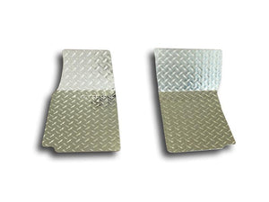 1968-1982 C3 CORVETTE FLOOR MATS 2PCS DIAMOND PLATE  POLISHED ALUMINUM