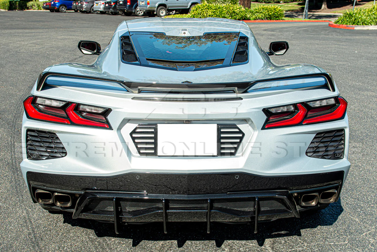 CHEVROLET CORVETTE C8 Z51 ADD-ON REAR DIFFUSER FINS Carbon Fiber Custo ...