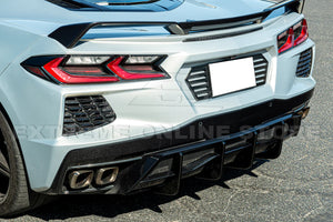 CHEVROLET CORVETTE C8 Z51 ADD-ON REAR DIFFUSER FINS Carbon Fiber Custom Painted