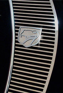 1996-2002 DODGE VIPER - SIDE HOOD VENT GRILLES BILLET STYLE W/VIPER HEAD 2PC | POLISHED STAINLESS STEEL