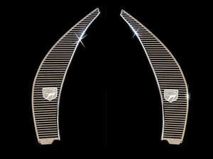 1996-2002 DODGE VIPER - SIDE HOOD VENT GRILLES BILLET STYLE W/VIPER HEAD 2PC | POLISHED STAINLESS STEEL