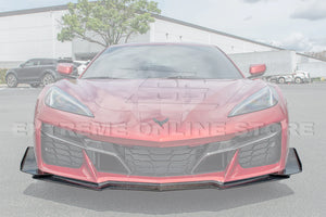 Chevrolet Stingray Corvette C8 Z06 / E-RAY Front Splitter with Canards Carbon Fiber Custom Painted