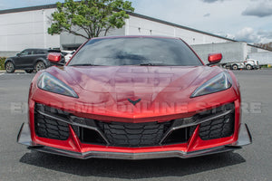 Chevrolet Stingray Corvette C8 Z06 / E-RAY Front Splitter with Canards Carbon Fiber Custom Painted