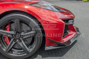 Chevrolet Stingray Corvette C8 Z06 / E-RAY Front Splitter with Canards Carbon Fiber Custom Painted