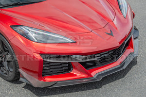 Chevrolet Stingray Corvette C8 Z06 / E-RAY Front Splitter with Canards Carbon Fiber Custom Painted