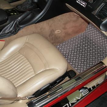 1999-2004 C5/Z06 CORVETTE - DIAMOND PLATE FLOOR MATS 2PC SPECIFY YEAR | POLISHED ALUMINUM