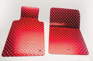 1999-2004 C5/Z06 CORVETTE - RED DIAMOND PLATE ALUMINUM FLOOR MATS 2PC | CHOOSE YEAR | 2000