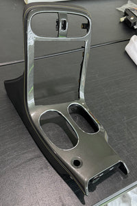 Corvette C6 Center Console Bezel with Yellow Stitching OEM GM Carbon Fiber Hydro Gunmetal NON F55