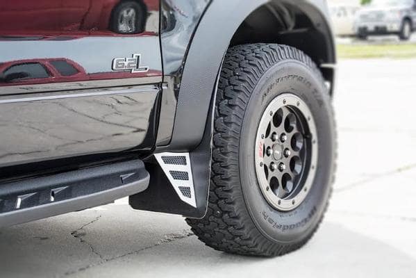 2010-2014 FORD RAPTOR - CARBON FIBER MUD GUARDS KITS FRONT & REAR | STAINLESS STEEL, CHOOSE KIT | Carbon Fiber Plain Front