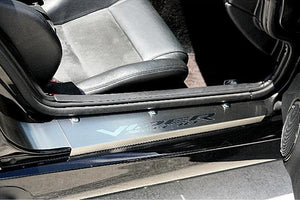 2003-2010 DODGE VIPER - INTERIOR DOOR SILL TRIM PLATES 'VIPER SRT 10' 2PC | STAINLESS STEEL | POLISHED