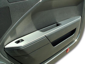 2005-2009 MUSTANG V6/GT COUPE - DOOR ARM TRIM WITHOUT PADDED DOOR 2PC | BRUSHED STAINLESS