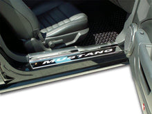 Load image into Gallery viewer, 2005-2009 MUSTANG V6/GT - DOOR SILLS PLAIN 4PC | POLISHED WITH BRUSHED STAINLESS TOPS
