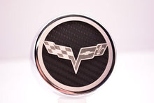 Load image into Gallery viewer, 2005-2013 C6 CORVETTE - CROSSED FLAG FLUID CAP COVERS 6PC MANUAL TRANSMISSION | CHOOSE COLOR
