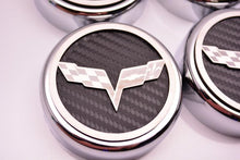 Load image into Gallery viewer, 2005-2013 C6 CORVETTE - CROSSED FLAG FLUID CAP COVERS 6PC MANUAL TRANSMISSION | CHOOSE COLOR
