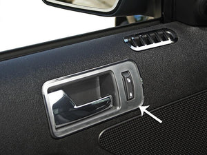 2005-2014 MUSTANG - DOOR HANDLE TRIM PLATES 2PC | BRUSHED STAINLESS W/POLISHED TIM