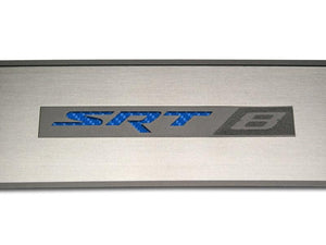 2008-2014 CHALLENGER - DOOR BADGE PLATE WITH SRT8 INLAY 2PC | STAINLESS STEEL, CHOOSE INLAY COLOR