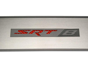 2008-2014 CHALLENGER - DOOR BADGE PLATE WITH SRT8 INLAY 2PC | STAINLESS STEEL, CHOOSE INLAY COLOR