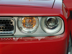 2008-2014 CHALLENGER 5.7L/SRT8 - HEADLIGHT SURROUNDS | BRUSHED STAINLESS STEEL