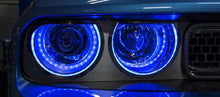 Load image into Gallery viewer, 2008-2014 CHALLENGER - LED HALO HEADLIGHT SURROUNDS 2PC  STAINLESS STEEL, CHOOSE LED COLOR
