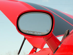 2008-2023 CHALLENGER - SIDE MIRROR TRIM "HEMI" CUTOUT STYLE 2PC | BRUSHED STAINLESS